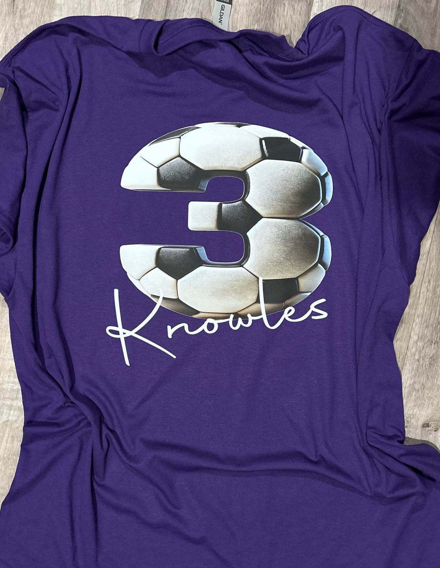 Purple Soccer Custom Name T-Shirt