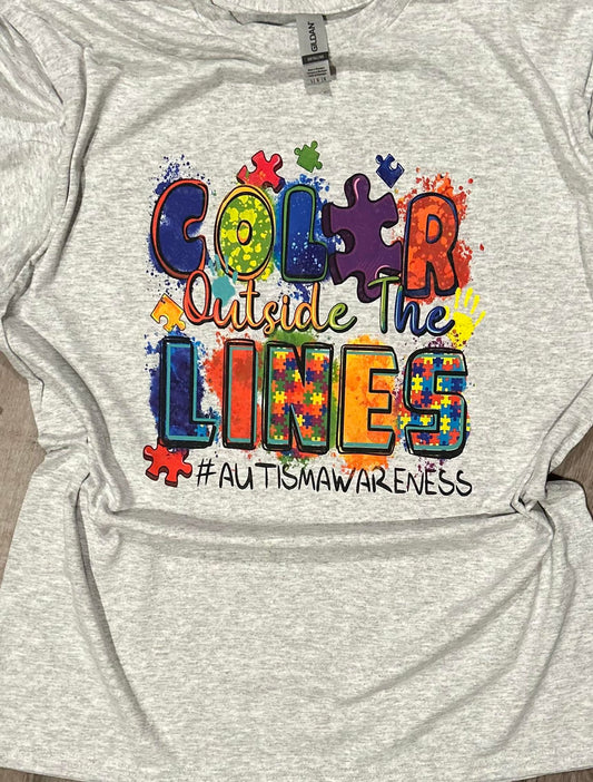 Color outside of the lines Autism  T-Shirt