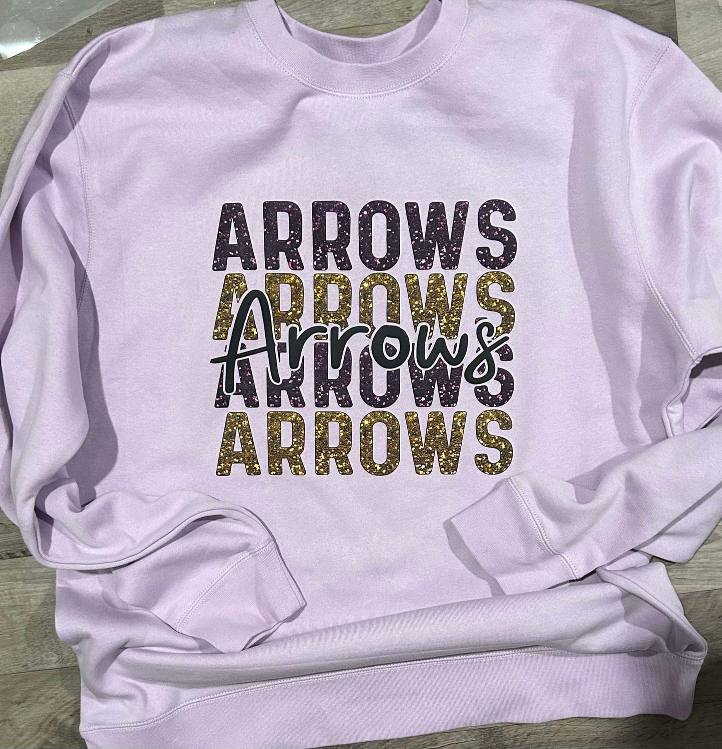 Arrows Stacked Glitter Sweatshirt