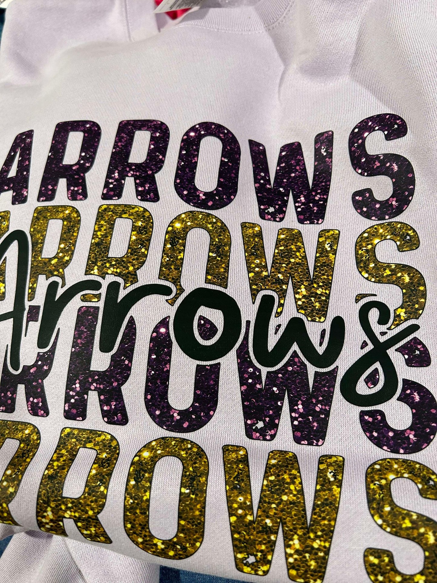 Arrows Stacked Glitter Sweatshirt