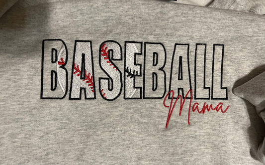 Baseball Mama Embroidery Crewneck