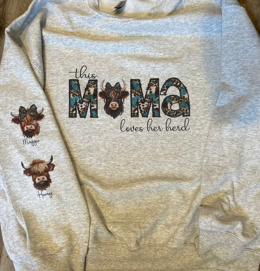 Custom Herd Mom, Momma, Mama etc. crewneck