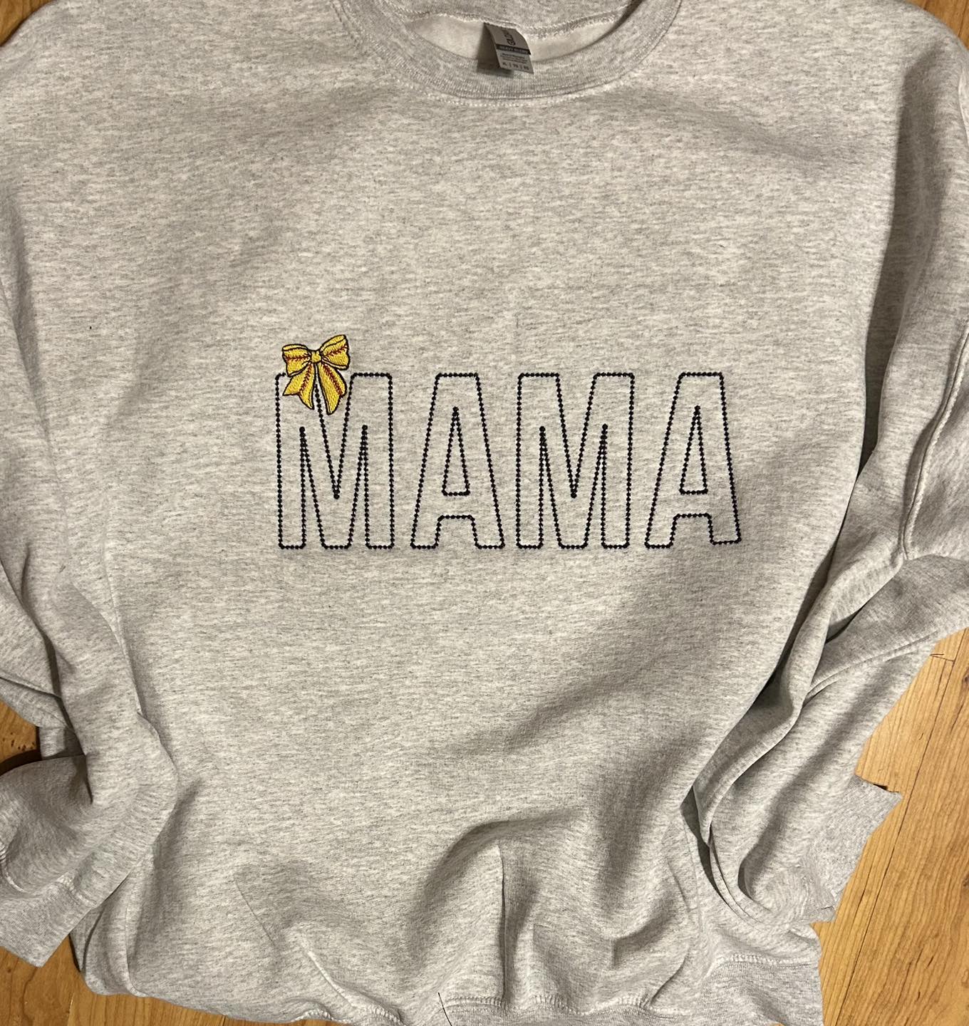 Mama sports bow  Embroidery Crewneck